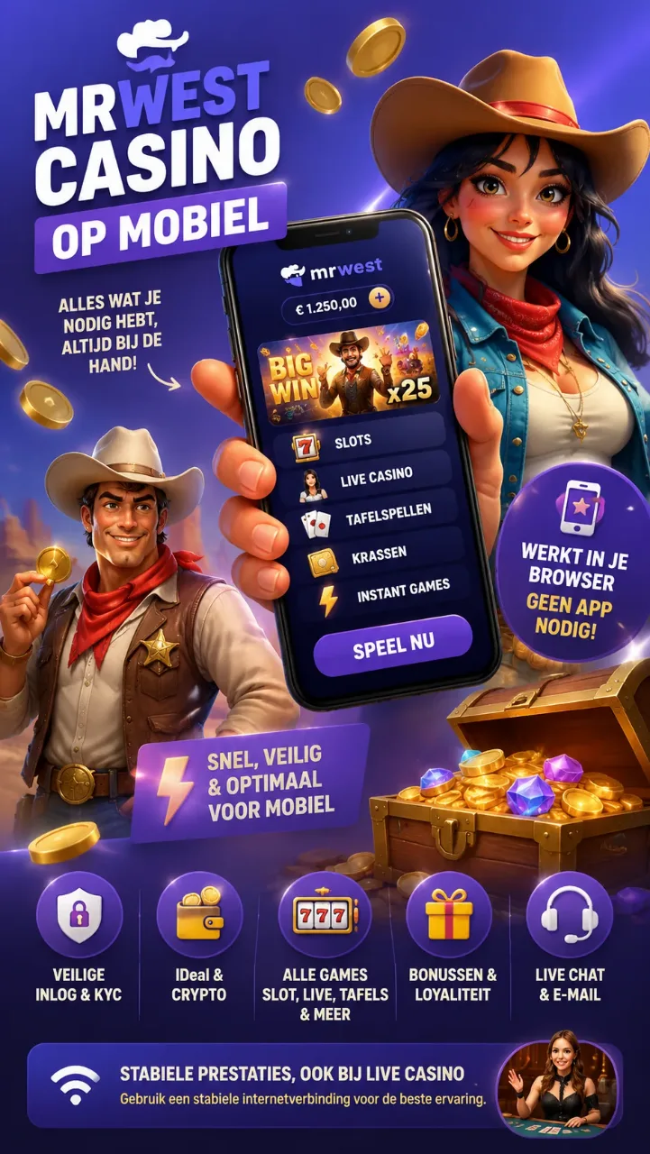 MrWest Casino op mobiel en instant games